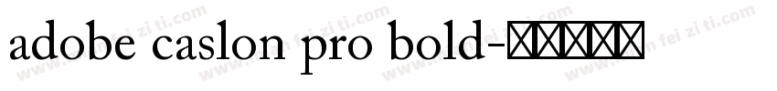 adobe caslon pro bold字体转换